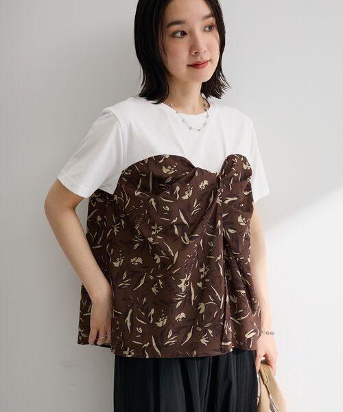 Green Parks(グリーンパークス)の「スカーフドッキングプルオーバー(Tシャツ/カットソー・レディース・ブラウン/オレンジ/ブラック・FREE)」の9枚目の写真