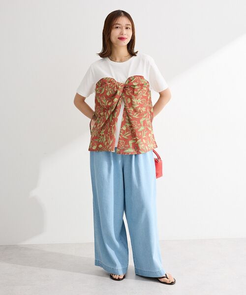 Green Parks(グリーンパークス)の「スカーフドッキングプルオーバー(Tシャツ/カットソー・レディース・ブラウン/オレンジ/ブラック・FREE)」の15枚目の写真