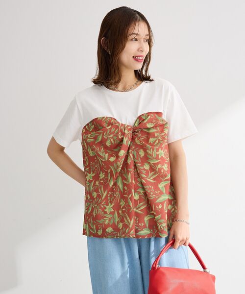 Green Parks(グリーンパークス)の「スカーフドッキングプルオーバー(Tシャツ/カットソー・レディース・ブラウン/オレンジ/ブラック・FREE)」の18枚目の写真