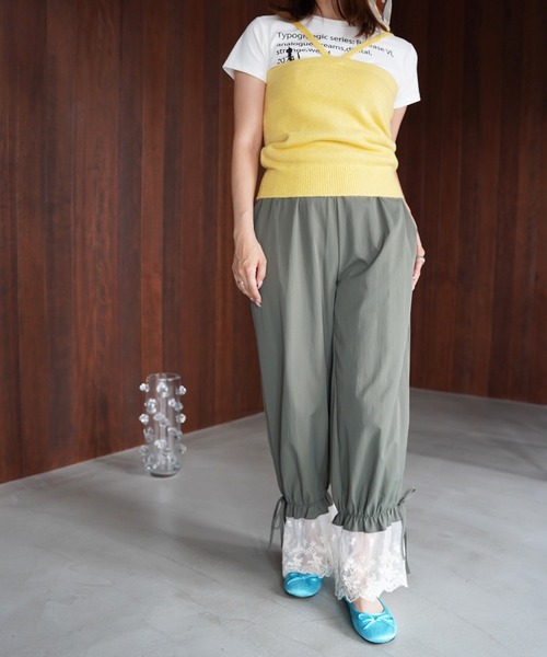 SANSeLF(サンセルフ)の「【SANSeLF】レースヘムドロストパンツ saw26s093(その他パンツ・レディース・カーキ・FREE)」の10枚目の写真