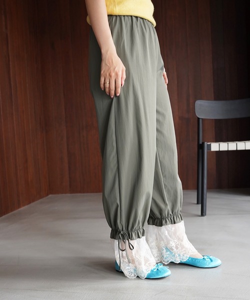 SANSeLF(サンセルフ)の「【SANSeLF】レースヘムドロストパンツ saw26s093(その他パンツ・レディース・カーキ・FREE)」の12枚目の写真