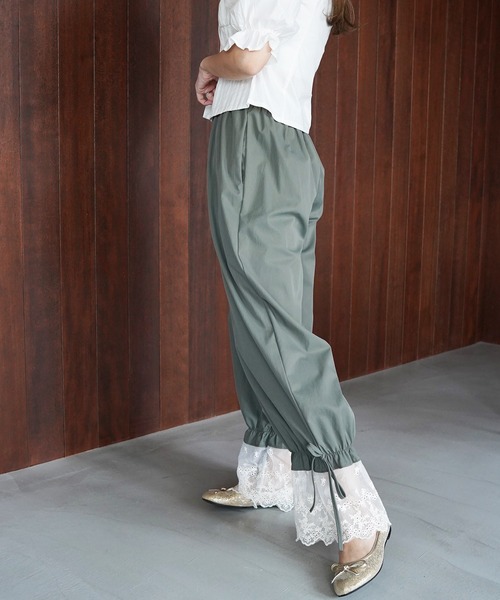 SANSeLF(サンセルフ)の「【SANSeLF】レースヘムドロストパンツ saw26s093(その他パンツ・レディース・カーキ・FREE)」の4枚目の写真
