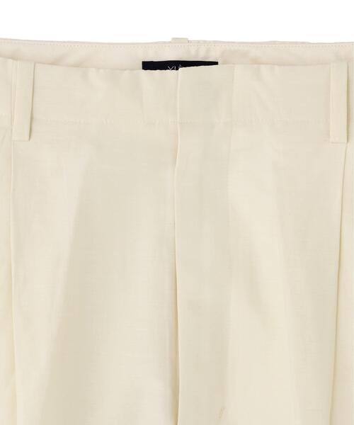YLEVE（イレーヴ）の「YLEVE / SILK COTTON CLOTH BIO SUEDE TROUSERS（その他パンツ・レディース・ホワイト/ネイビー・1/2/0）」の4枚目の写真