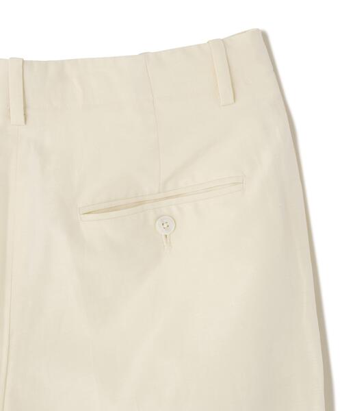 YLEVE（イレーヴ）の「YLEVE / SILK COTTON CLOTH BIO SUEDE TROUSERS（その他パンツ・レディース・ホワイト/ネイビー・1/2/0）」の6枚目の写真