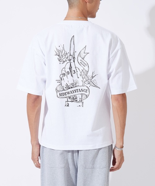 En serio TOKYO(エンソリオトーキョー)の「【SIDEWAYSTANCE】ギャングハンド半袖Tシャツ 70803(Tシャツ/カットソー・メンズ・ブラック/ホワイト・MEDIUM/X-LARGE/LARGE/SMALL)」の10枚目の写真