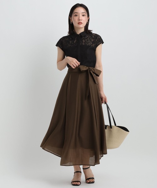 Andemiu（アンデミュウ）の「レースシャツノースリーブ/1043844（シャツ/ブラウス・レディース・オフホワイト/ブラック・FREE）」の6枚目の写真