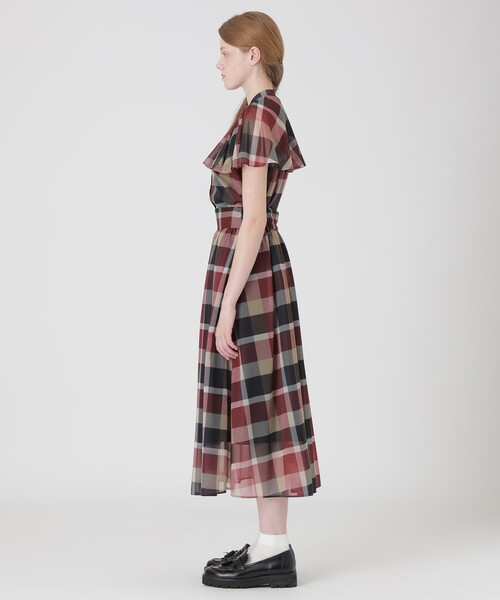 BLUE LABEL CRESTBRIDGE(ブルーレーベルクレストブリッジ)の「トリコットプリントチェックスカート(スカート・レディース・パープル系その他4/レッド・36/38)」の10枚目の写真