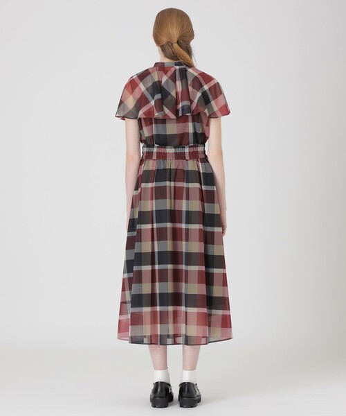 BLUE LABEL CRESTBRIDGE(ブルーレーベルクレストブリッジ)の「トリコットプリントチェックスカート(スカート・レディース・パープル系その他4/レッド・36/38)」の11枚目の写真