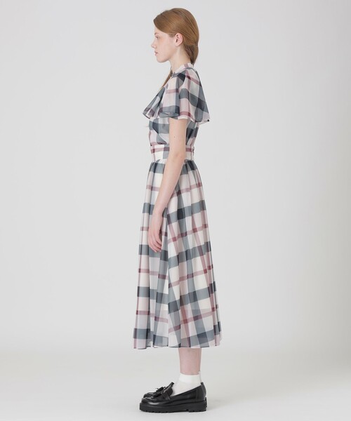 BLUE LABEL CRESTBRIDGE(ブルーレーベルクレストブリッジ)の「トリコットプリントチェックスカート(スカート・レディース・パープル系その他4/レッド・36/38)」の7枚目の写真