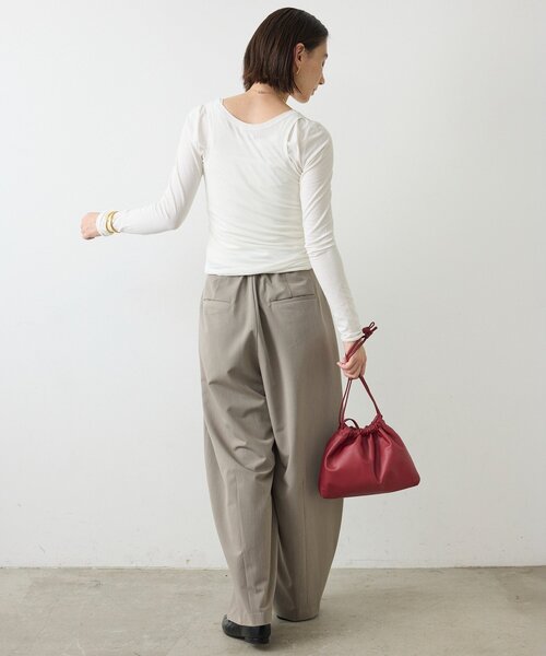 GALLARDAGALANTE（ガリャルダガランテ）の「【La nature linge】キュプラハイツイストヘンリータンク（タンクトップ・レディース・オフホワイト/モカ/ブラック・FREE）」の9枚目の写真