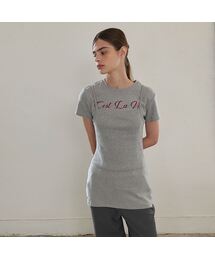 フラッフィーレタリングTシャツ(ネイビー)