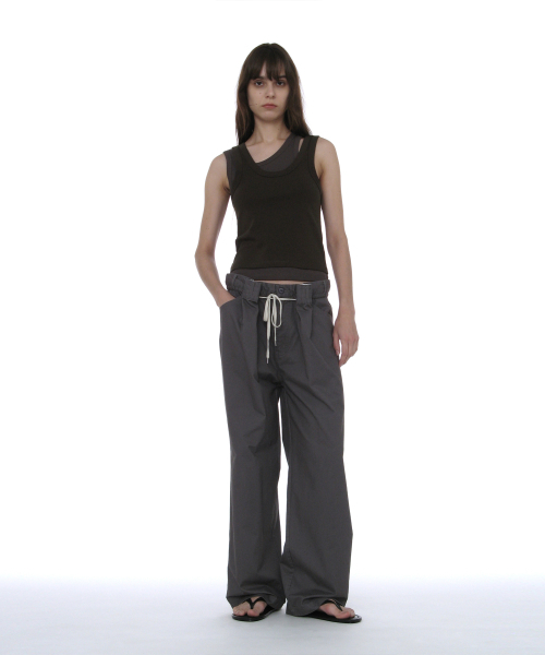 PARTIMENTO WOMEN(パルティメントウィメン)の「ウォッシュドドローストリングチノパンツ_ブルーグレー(その他パンツ・レディース・その他・SMALL/MEDIUM)」の6枚目の写真