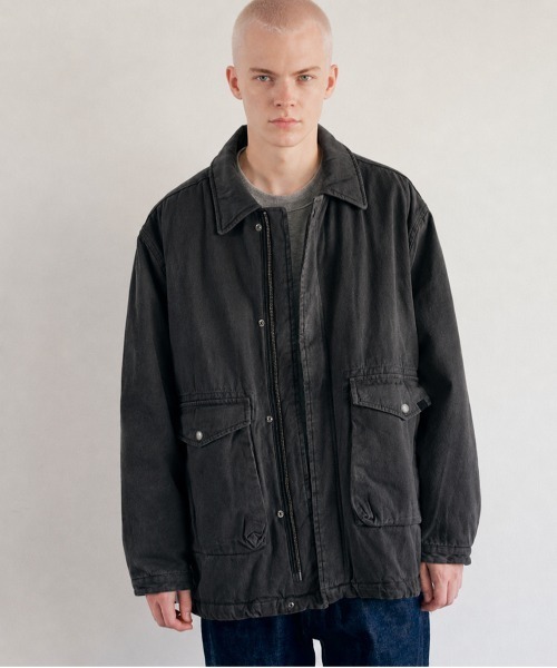 rehacer(レアセル)の「rehacer : Canvas Utility Field Jacket / キャンバス ユーティリティフィールドジャケット(ミリタリージャケット・メンズ・ブラック/グレー・LARGE/MEDIUM/SMALL)」の1枚目の写真