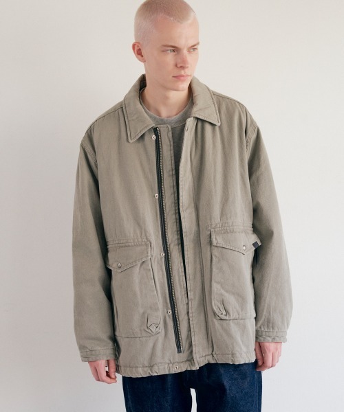 rehacer(レアセル)の「rehacer : Canvas Utility Field Jacket / キャンバス ユーティリティフィールドジャケット(ミリタリージャケット・メンズ・ブラック/グレー・LARGE/MEDIUM/SMALL)」の3枚目の写真