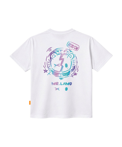 LLAMO(エラモ)の「ネオンベア 半袖Tシャツ 男女共用 ビッグサイズ S 4XL(Tシャツ/カットソー・レディース・ホワイト/ブラック・2XL/LARGE/SMALL/MEDIUM/X-LARGE/4XL/3XL)」の3枚目の写真