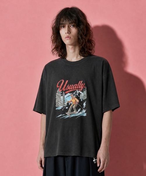 rehacer（レアセル）の「rehacer TEE : Snow Skate Ride TEE / スノースケートライド T-Shirt（Tシャツ/カットソー・メンズ・ホワイト/スミクロ・SMALL/MEDIUM/LARGE/X-LARGE）」の2枚目の写真