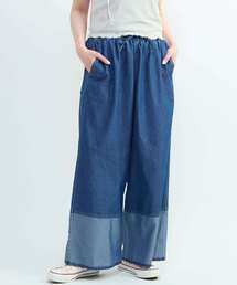 CONVERSE TOKYO | ワイドデニムパンツ / ウエストゴム / イージーパンツ / ウォッシュ加工 / LIGHT DENIM WIDE PANTS(デニムパンツ)