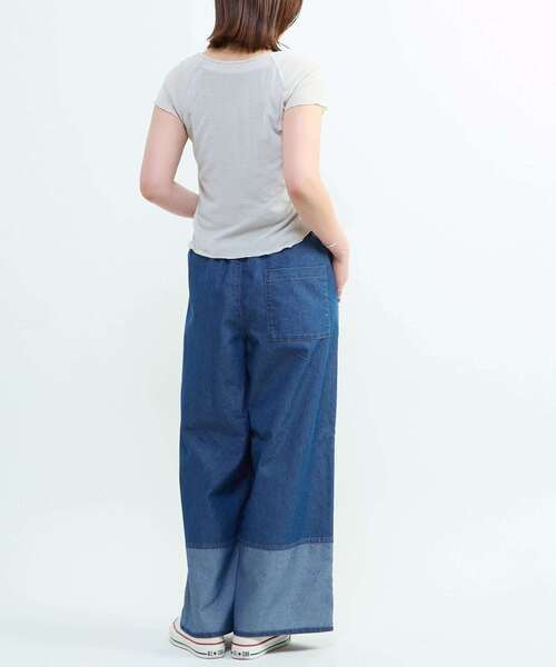 CONVERSE TOKYO(コンバーストウキョウ)の「ワイドデニムパンツ / ウエストゴム / イージーパンツ / ウォッシュ加工 / LIGHT DENIM WIDE PANTS(デニムパンツ・レディース・ブラック/インディゴブルー・FREE)」の20枚目の写真