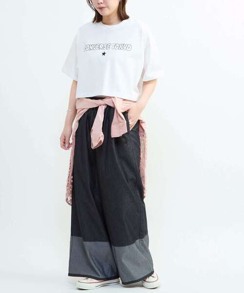 CONVERSE TOKYO(コンバーストウキョウ)の「ワイドデニムパンツ / ウエストゴム / イージーパンツ / ウォッシュ加工 / LIGHT DENIM WIDE PANTS(デニムパンツ・レディース・ブラック/インディゴブルー・FREE)」の17枚目の写真