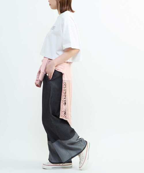 CONVERSE TOKYO(コンバーストウキョウ)の「ワイドデニムパンツ / ウエストゴム / イージーパンツ / ウォッシュ加工 / LIGHT DENIM WIDE PANTS(デニムパンツ・レディース・ブラック/インディゴブルー・FREE)」の16枚目の写真
