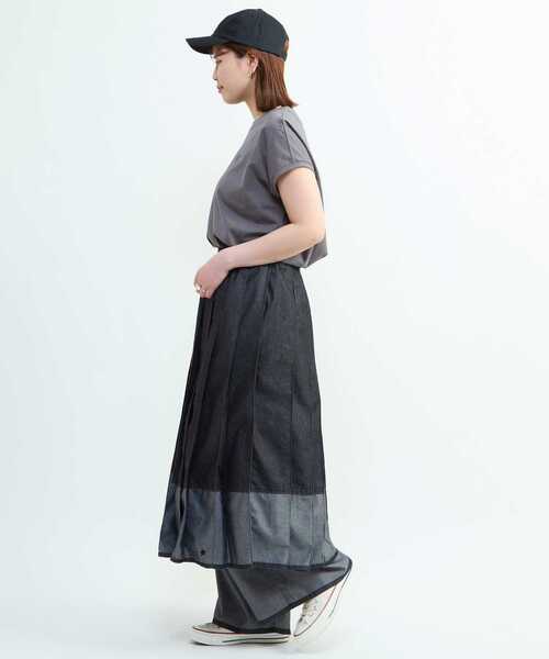 CONVERSE TOKYO(コンバーストウキョウ)の「ワイドデニムパンツ / ウエストゴム / イージーパンツ / ウォッシュ加工 / LIGHT DENIM WIDE PANTS(デニムパンツ・レディース・ブラック/インディゴブルー・FREE)」の14枚目の写真