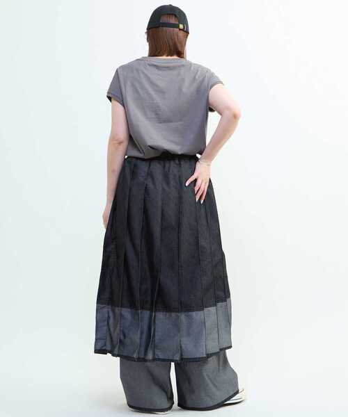 CONVERSE TOKYO(コンバーストウキョウ)の「ワイドデニムパンツ / ウエストゴム / イージーパンツ / ウォッシュ加工 / LIGHT DENIM WIDE PANTS(デニムパンツ・レディース・ブラック/インディゴブルー・FREE)」の13枚目の写真