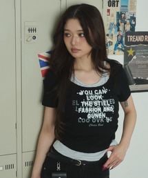 DISPARK/レイヤードボーダーグラッフィックT