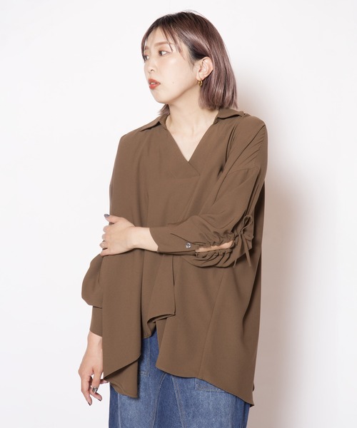 OSMOSIS（オズモーシス）の「イレギュラーヘムブラウス（シャツ/ブラウス・レディース・アイボリー/ブラック/ブラウン・ONE SIZE）」の20枚目の写真