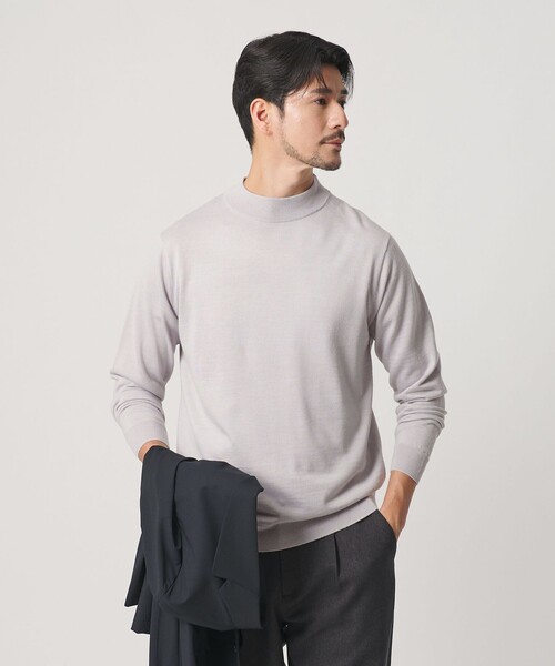 BEAUTY&YOUTH UNITED ARROWS(ビューティーアンドユースユナイテッドアローズ)の「【WEB限定 WARDROBE SMART】マシーンウォッシャブル ウールミックス ジャケット クルーネック ニット(ニット/セーター・メンズ・ホワイト/ブラック/ライトグレー・XL/S/L/M)」の3枚目の写真