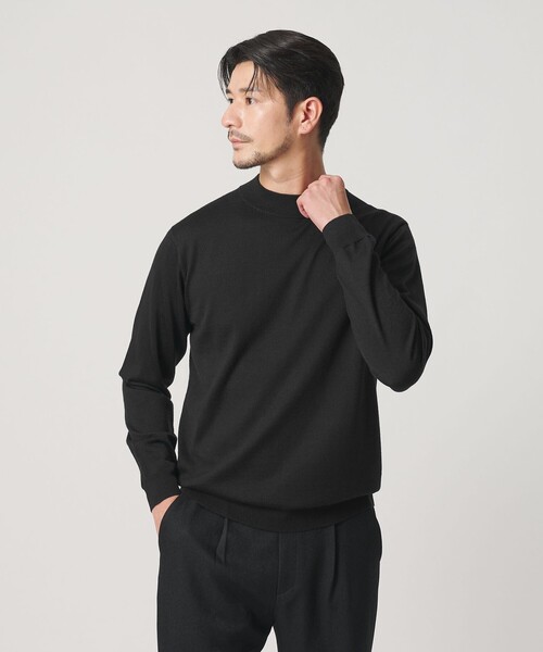 BEAUTY&YOUTH UNITED ARROWS(ビューティーアンドユースユナイテッドアローズ)の「【WEB限定 WARDROBE SMART】マシーンウォッシャブル ウールミックス ジャケット クルーネック ニット(ニット/セーター・メンズ・ホワイト/ブラック/ライトグレー・XL/S/L/M)」の4枚目の写真