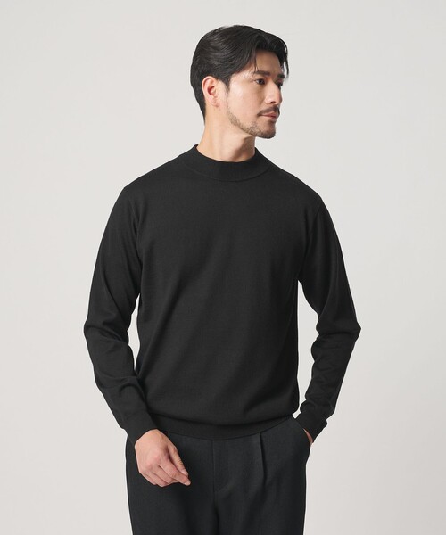 BEAUTY&YOUTH UNITED ARROWS(ビューティーアンドユースユナイテッドアローズ)の「【WEB限定 WARDROBE SMART】マシーンウォッシャブル ウールミックス ジャケット クルーネック ニット(ニット/セーター・メンズ・ホワイト/ブラック/ライトグレー・XL/S/L/M)」の5枚目の写真