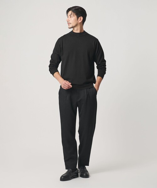 BEAUTY&YOUTH UNITED ARROWS(ビューティーアンドユースユナイテッドアローズ)の「【WEB限定 WARDROBE SMART】マシーンウォッシャブル ウールミックス ジャケット クルーネック ニット(ニット/セーター・メンズ・ホワイト/ブラック/ライトグレー・XL/S/L/M)」の9枚目の写真
