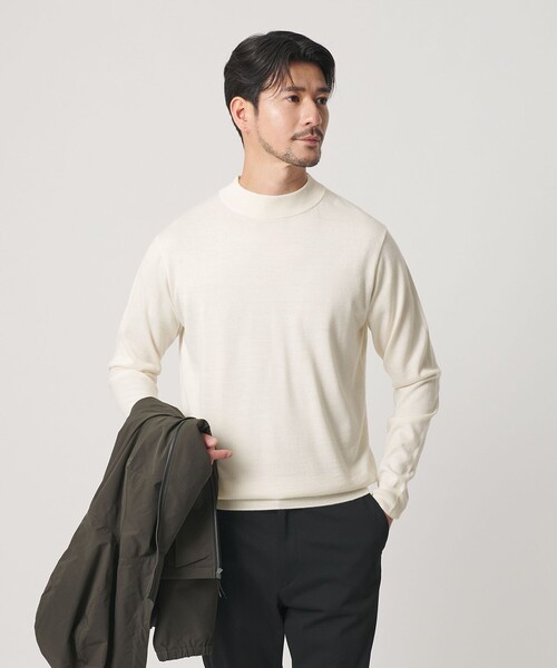 BEAUTY&YOUTH UNITED ARROWS(ビューティーアンドユースユナイテッドアローズ)の「【WEB限定 WARDROBE SMART】マシーンウォッシャブル ウールミックス ジャケット クルーネック ニット(ニット/セーター・メンズ・ホワイト/ブラック/ライトグレー・XL/S/L/M)」の10枚目の写真