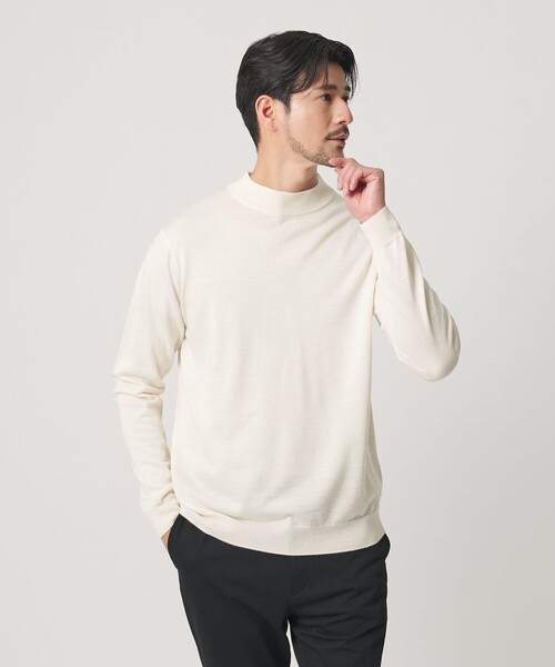 BEAUTY&YOUTH UNITED ARROWS(ビューティーアンドユースユナイテッドアローズ)の「【WEB限定 WARDROBE SMART】マシーンウォッシャブル ウールミックス ジャケット クルーネック ニット(ニット/セーター・メンズ・ホワイト/ブラック/ライトグレー・XL/S/L/M)」の11枚目の写真