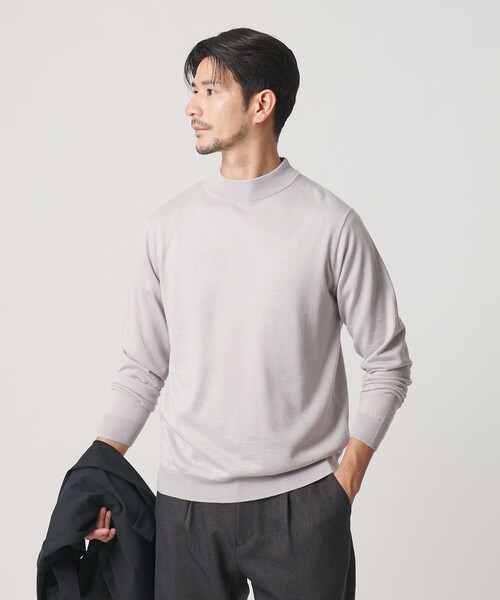 BEAUTY&YOUTH UNITED ARROWS(ビューティーアンドユースユナイテッドアローズ)の「【WEB限定 WARDROBE SMART】マシーンウォッシャブル ウールミックス ジャケット クルーネック ニット(ニット/セーター・メンズ・ホワイト/ブラック/ライトグレー・XL/S/L/M)」の12枚目の写真