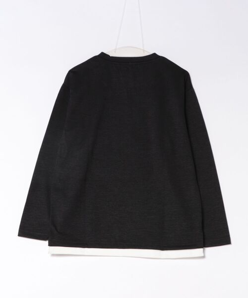 ANPAS(アンパス)の「Knit-Sewn Fake Layered Long-Sleeve T-Shirt / ニットソーフェイクレイヤードロンT 長袖Tシャツ メンズ トップス 秋冬 カットソー(Tシャツ/カットソー・メンズ・チャコール/ブラック/ベージュ/ネイビー・M/L/LL)」の5枚目の写真