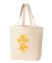 Ol' Basics(オール・ベーシックス) トートバッグ キャンバス ブルドッグイラスト カレッジロゴ プリント 鞄 BAG アメカジ メンズ レディース ユニセックス Lサイズ
