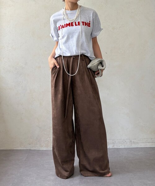 DouDou(ドゥドゥ)の「【セットアップ可能】スエードタックパンツ(その他パンツ・レディース・チャコールグレー/ブラウン/グレイッシュベージュ・36/38/FREE/TM)」の15枚目の写真
