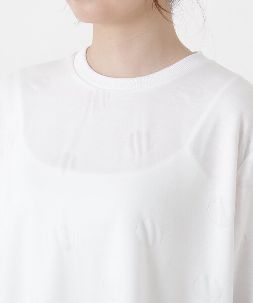 one'sterrace(ワンズテラス)の「ドット ジャカード天竺4分袖プルオーバー(Tシャツ/カットソー・レディース・ブラック系8/ベージュ系8/アイボリー系8・02)」の12枚目の写真