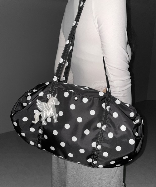 me+em select(ミームセレクト)の「【 2color 】ドットミニボストンショルダーバッグ / Dot mini boston shoulder bag(ショルダーバッグ・レディース・ホワイト/ブラック・FREE)」の2枚目の写真