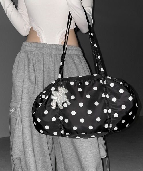 me+em select(ミームセレクト)の「【 2color 】ドットミニボストンショルダーバッグ / Dot mini boston shoulder bag(ショルダーバッグ・レディース・ホワイト/ブラック・FREE)」の13枚目の写真