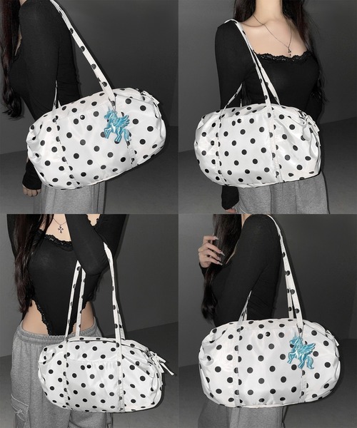 me+em select(ミームセレクト)の「【 2color 】ドットミニボストンショルダーバッグ / Dot mini boston shoulder bag(ショルダーバッグ・レディース・ホワイト/ブラック・FREE)」の6枚目の写真