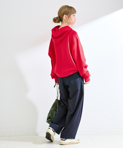 B.C STOCK(ベーセーストック)の「【WEB限定】ウォッシャブル / MY NAME IS PETER / SLOGAN HOODIE(パーカー・レディース・ブラウン/レッド・FREE)」の13枚目の写真