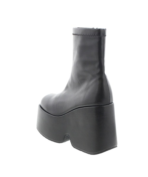 JELLY BEANS(ジェリービーンズ)の「【JB selection】厚底ストレッチショートブーツ(162-66401)JELLY BEANS(ジェリービーンズ)(パンプス・レディース・ブラック・L/M/S/LL)」の3枚目の写真