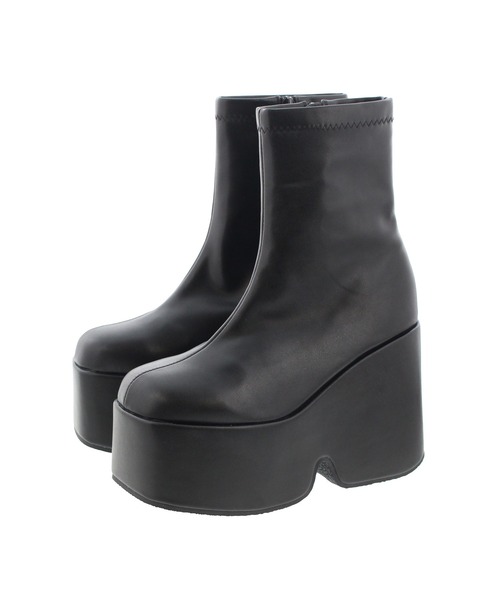 JELLY BEANS(ジェリービーンズ)の「【JB selection】厚底ストレッチショートブーツ(162-66401)JELLY BEANS(ジェリービーンズ)(パンプス・レディース・ブラック・L/M/S/LL)」の8枚目の写真