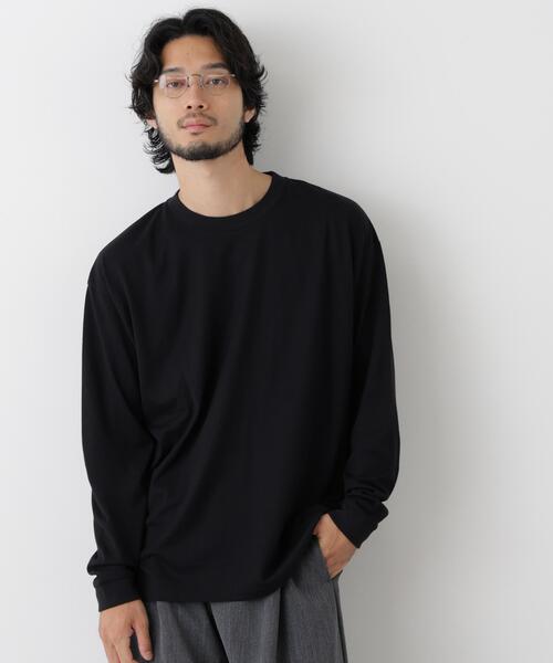NANO universe(ナノユニバース)の「Anti Soaked(R) 汗染み防止 ビッグTシャツ 長袖(Tシャツ/カットソー・メンズ・チャコール/ホワイト/ブラック・M/L)」の1枚目の写真