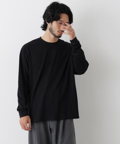 NANO universe(ナノユニバース)の「Anti Soaked(R) 汗染み防止 ビッグTシャツ 長袖(Tシャツ/カットソー・メンズ・チャコール/ホワイト/ブラック・M/L)」の5枚目の写真