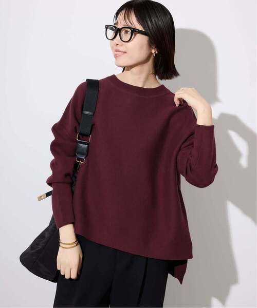 SLOBE IENA(スローブイエナ)の「《WEB限定カラーあり/シリーズあり/追加》コットンダブルフェイスプルオーバー(ニット/セーター・レディース・ブラック/チャコールグレー/ベージュ/グリーン/アイボリー/ボルドー・FREE)」の6枚目の写真