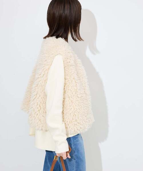 SLOBE IENA(スローブイエナ)の「《WEB限定カラーあり/シリーズあり/追加》コットンダブルフェイスプルオーバー(ニット/セーター・レディース・ブラック/チャコールグレー/ベージュ/グリーン/アイボリー/ボルドー・FREE)」の16枚目の写真