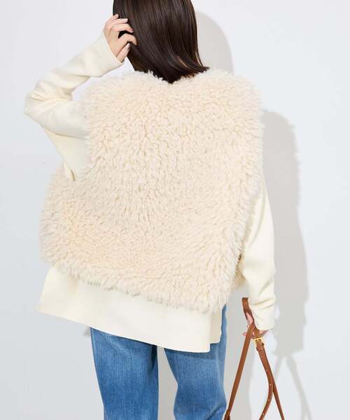 SLOBE IENA(スローブイエナ)の「《WEB限定カラーあり/シリーズあり/追加》コットンダブルフェイスプルオーバー(ニット/セーター・レディース・ブラック/チャコールグレー/ベージュ/グリーン/アイボリー/ボルドー・FREE)」の17枚目の写真